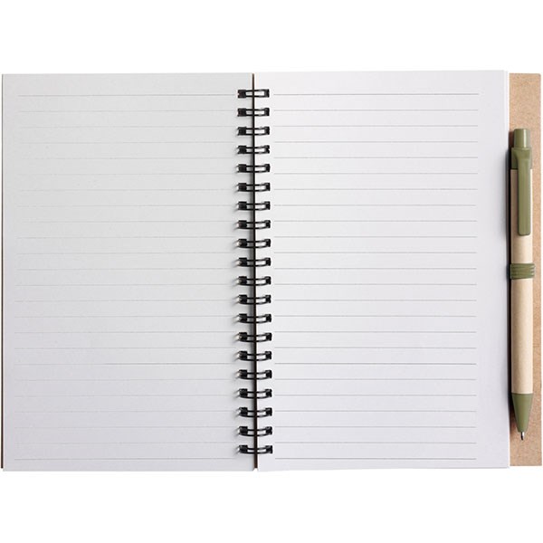 L069 Eco Wirobound Notebook with Pen-Full Colour 