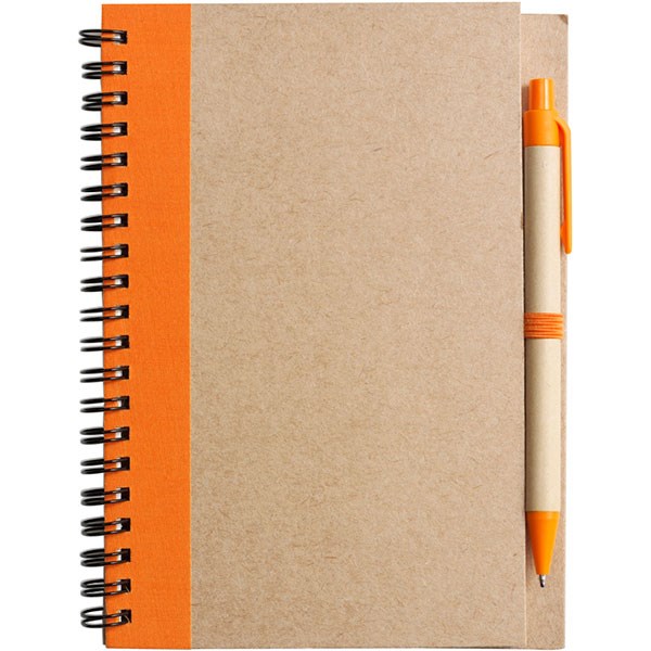 L069 Eco Wirobound Notebook with Pen-Full Colour 