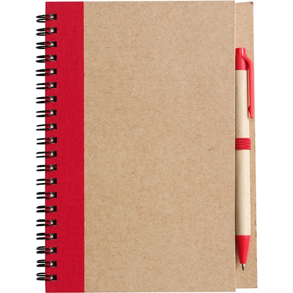 L069 Eco Wirobound Notebook with Pen-Full Colour 