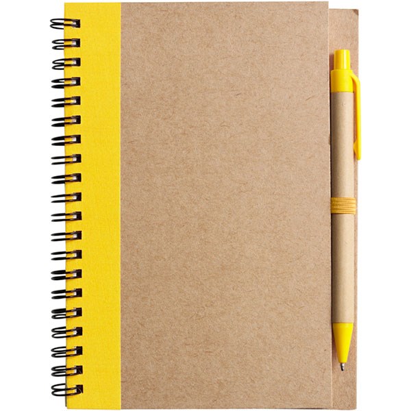 L069 Eco Wirobound Notebook with Pen-Full Colour 