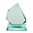 H143 15 x 12.5cm Jade Glass Facetted Ice Peak Award