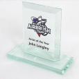 L037 12cm Jade Glass Bevelled Edge Award