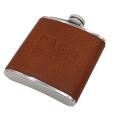 Q035 Pebbled Leather Hip Flask