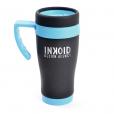 L019 Black Rubberised Travel Mug