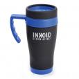 L019 Black Rubberised Travel Mug