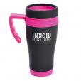 L019 Black Rubberised Travel Mug