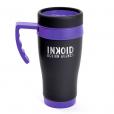 L019 Black Rubberised Travel Mug