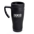 M020 Oregon Black Rubberised Travel Mug