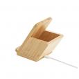 L082 Bamboo Dual Wireless Charger & Pen Holder