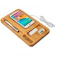 J069 Frame Bamboo Wireless Charging Desk Organiser