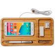 J069 Frame Bamboo Wireless Charging Desk Organiser