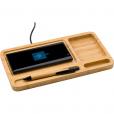 L082 Bamboo Wireless Charging Desk Organiser