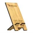Q015 Moso Bamboo Mobile Phone Stand - Engraved