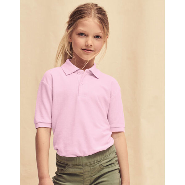 L162 Fruit of the Loom Childrens 65/35 Pique Polo