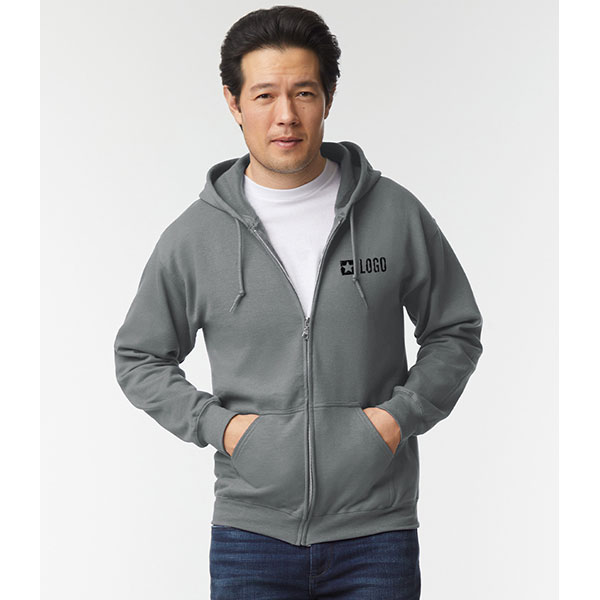 N165 Gildan Full Zip Hooded Sweatshirt