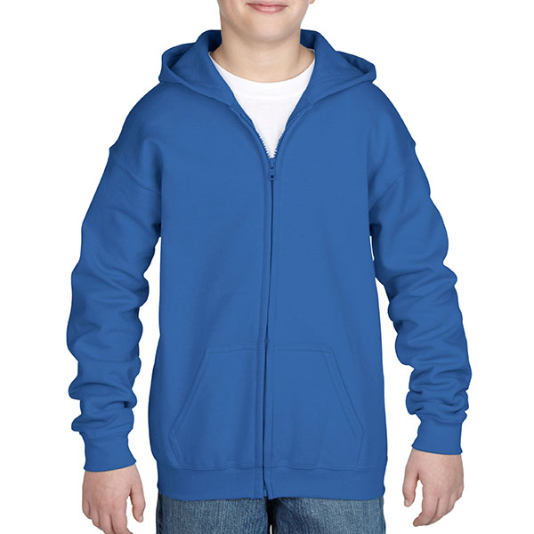 K163 Gildan Childrens Zipped Hooded Sweat