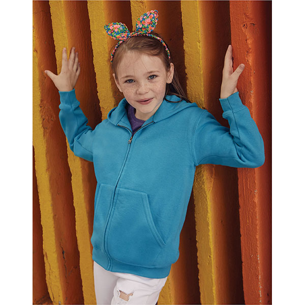 K163 Fruit of the Loom Kids Classic Hooded Sweat Jacket