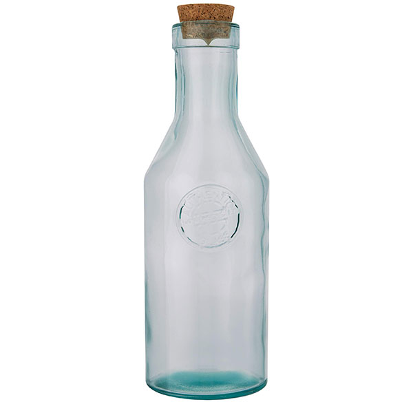 L027 Recycled Glass Carafe with Cork 1000ml