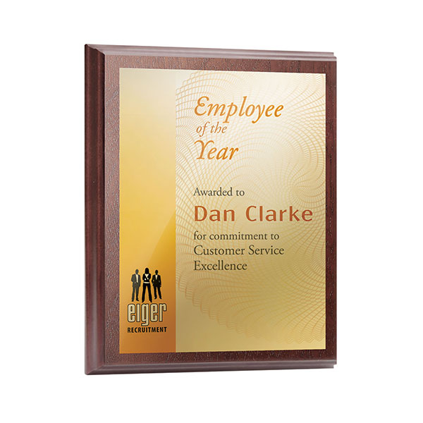 J128 Oblong Award Plaques with Base Veneer