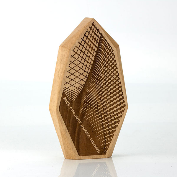 Q096 Solid Beech Faceted Award
