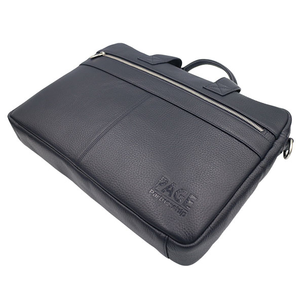 Q035 Pebbled Leather Laptop Bag