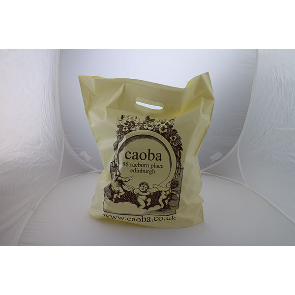 N071 Sugarcane/Green Polyethylene Carrier Bag - Spot Colour