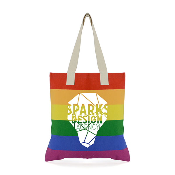 N067 Hegarty Rainbow 10oz Canvas Shopper - Spot Colour