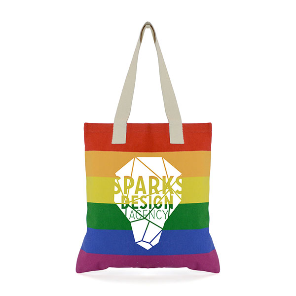 M132 Rainbow 10oz Canvas Shopper - Spot Colour