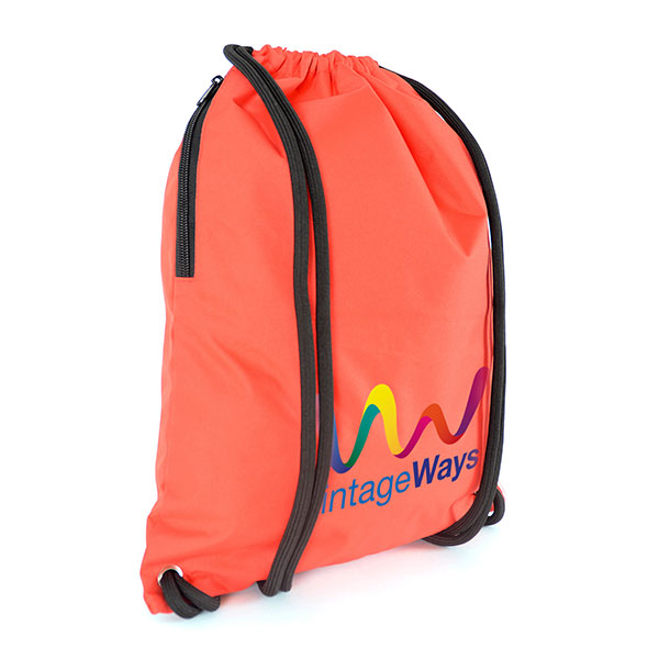 M127 Coloured Polyester Drawstring Bag - Full Colour
