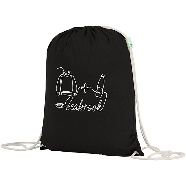 Q046 Seabrook 5oz Recycled Cotton Drawstring Bag - Spot Colour
