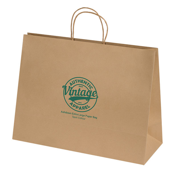Q051 Ashdown XL Natural Kraft Paper Gift Bag - Spot Colour