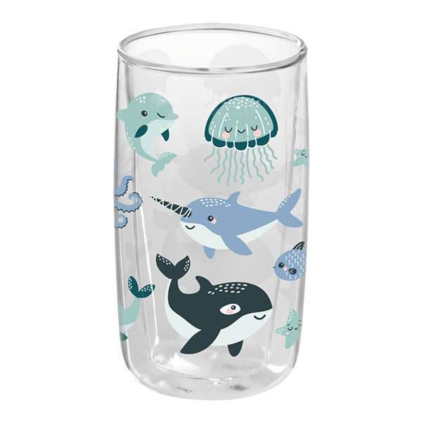Q094 Chili Calypso Double Walled Drinking Glass - 330ml - Full Colour