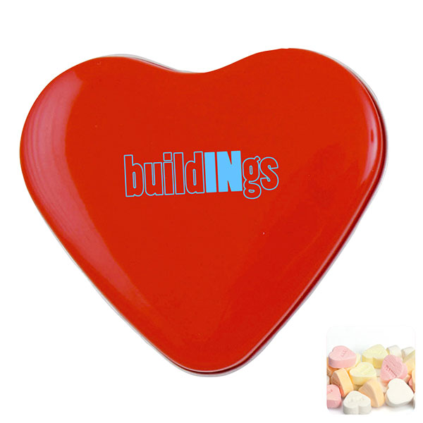 M104 Heart Tin With Heart Sweets - Spot Colour