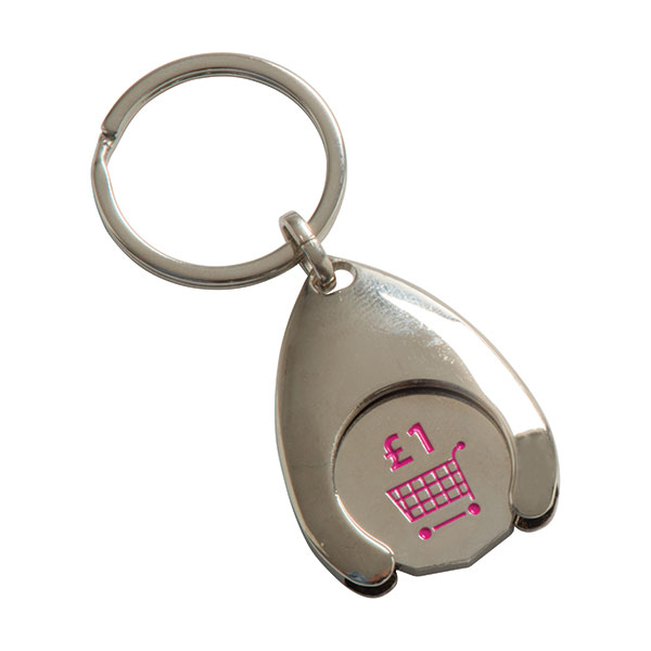 N035 Stamped Enamel Wishbone Trolley Token Key Ring
