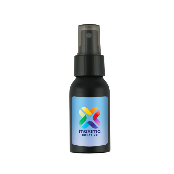 K116 Black Aluminium 50ml Hand Sanitiser Spray