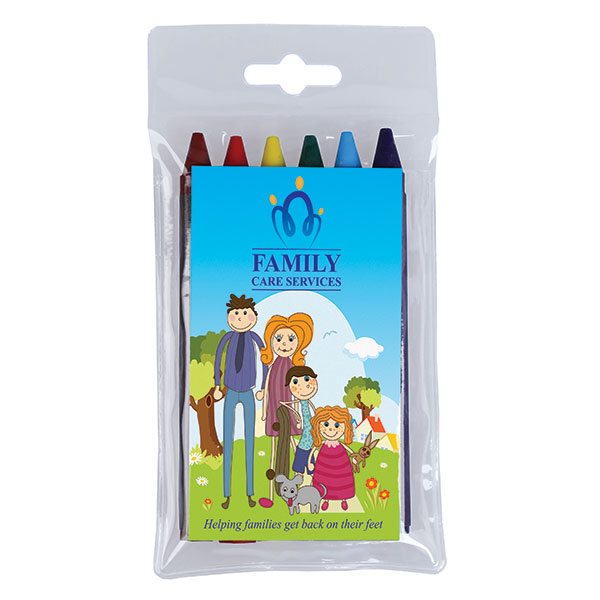 N136 Pack of 6 Half Length Crayons