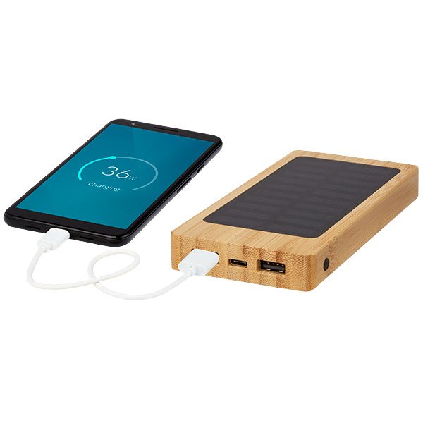 L082 8000mAh Bamboo Solar Powerbank