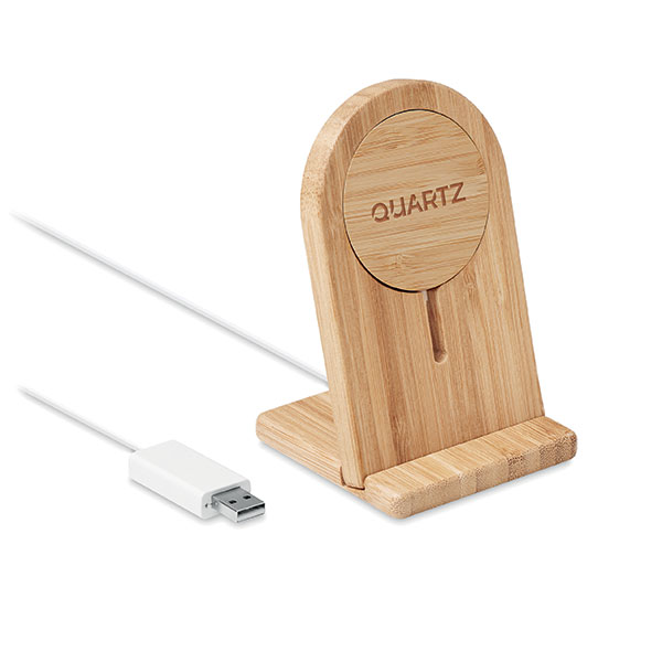 L082 Hintos Magnetic Bamboo Charger & Phone Stand