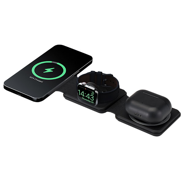 Q016 Armus 3 in 1 15W Foldable Wireless Charger - Full Colour