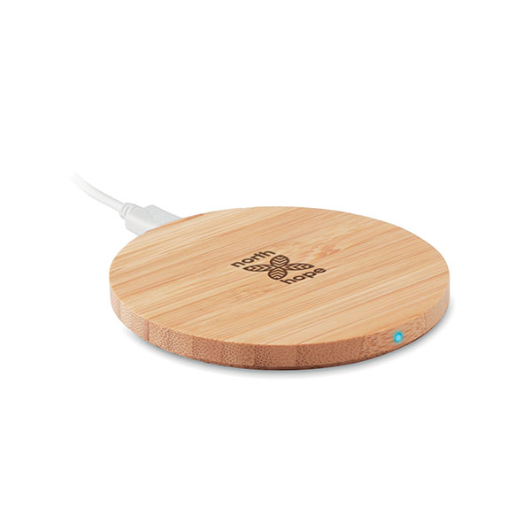 H059 Round Bamboo Wireless Charger