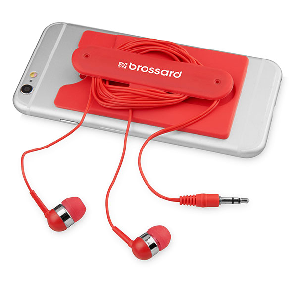 K100 Wired Earbuds & Silicone Phone Wallet