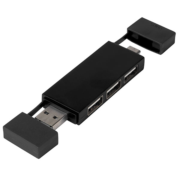 N014  Mulan Dual 3 Port USB Hub - Spot Colour