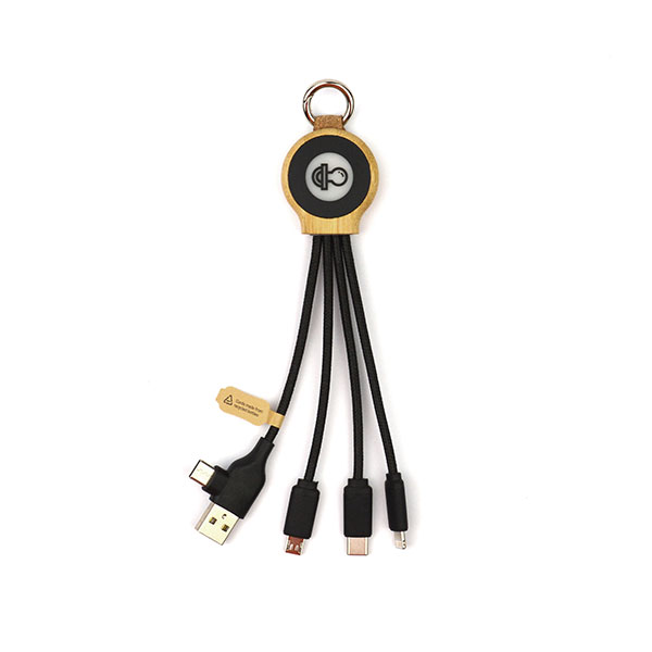 M079 Bamboo and rPET Multi-Charging Cable 