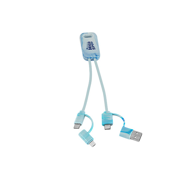 Q012 Berners 6 in 1 Recycled USB Cable - Full Colour