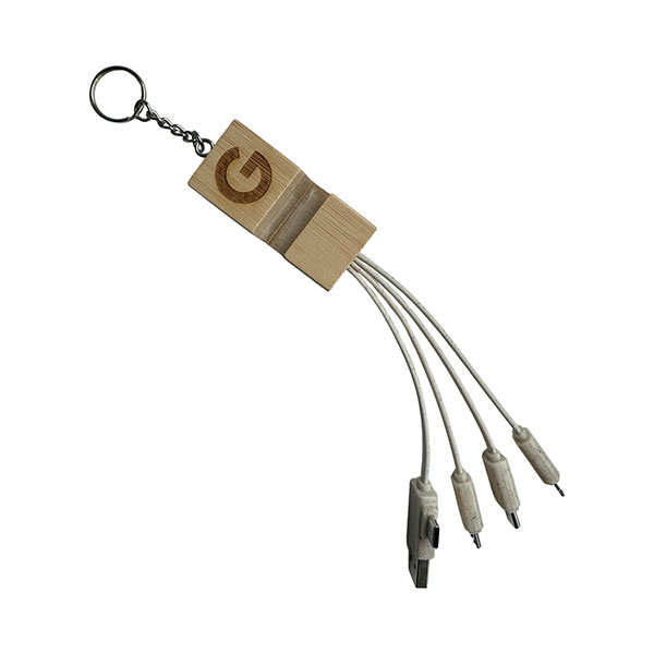 Q012 Bamboo Multi Cable Phone Stand