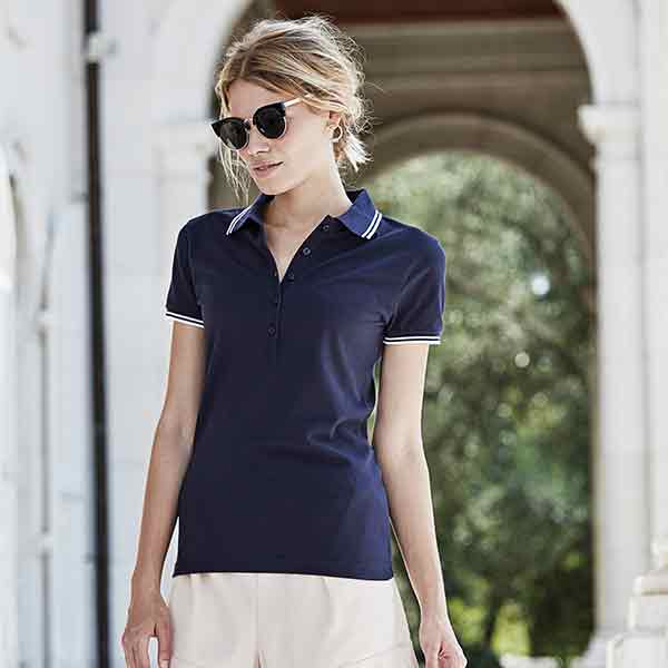 H158 Tee Jays Ladies Luxury Stripe Polo