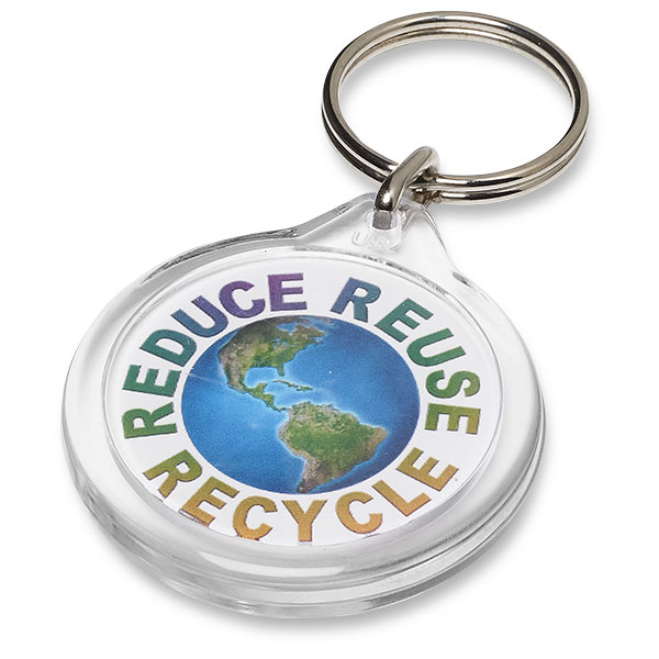 P035 Orb Round Plastic Key Ring