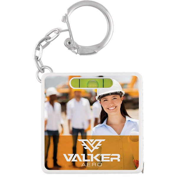 N040 Spirit Level Tape Measure Key Ring - Full Colour