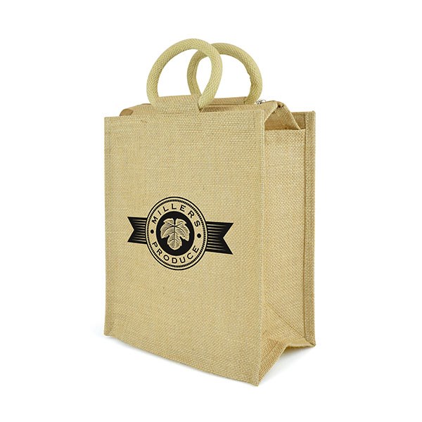 L135 Zipped Jute Bag - Full Colour