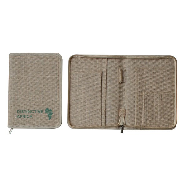 L094 Jute Zipped Closure Travel Document Wallet - Full Colour